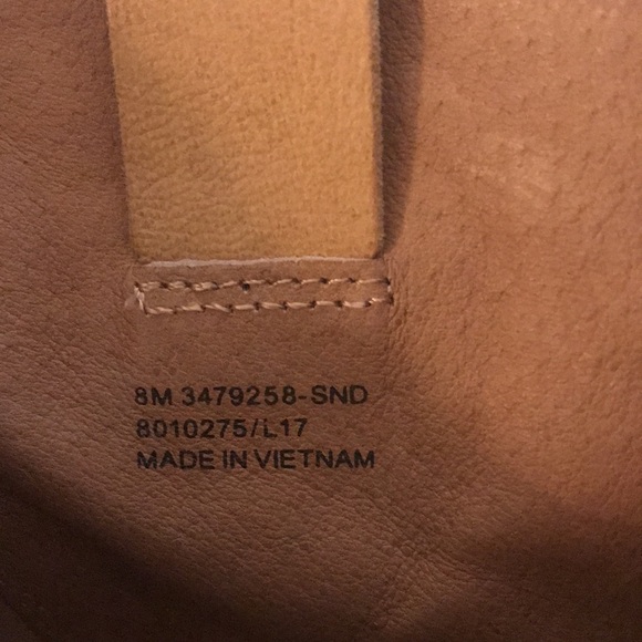 Frye Leather Tan Bootie Ankle Boots Stacked Heel Side Zipper Size 8 M - Picture 11 of 15